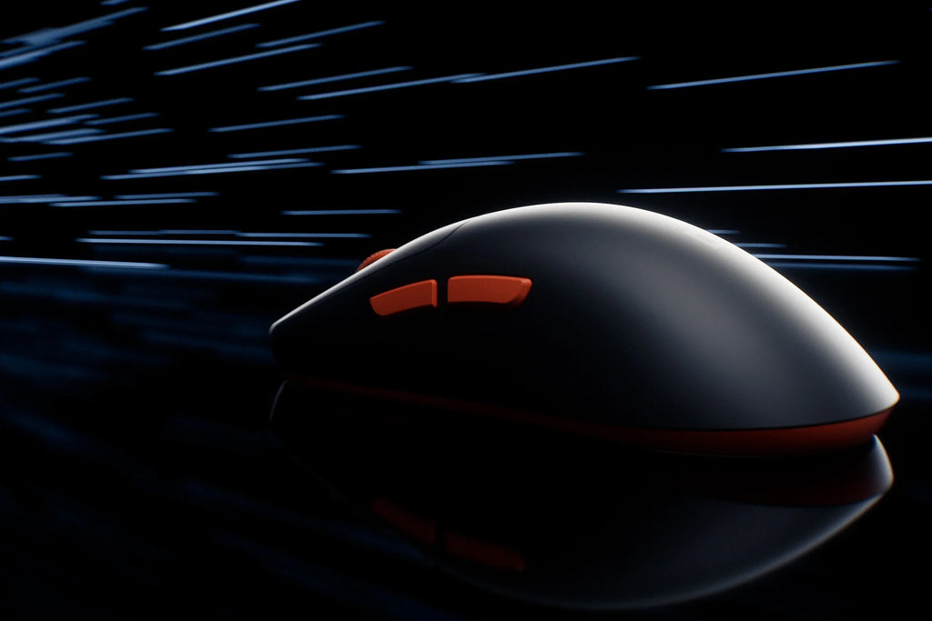 QwertyKey Falcon Black 8K vezeték nélküli gamer egér, 30 000 DPI, háromféle csatlakozás, Bluetooth, PixArt 3950