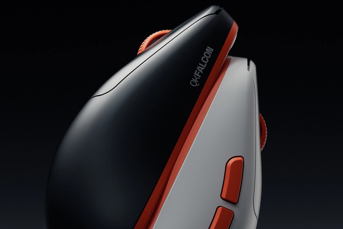 QwertyKey Falcon Black 8K vezeték nélküli gamer egér, 30 000 DPI, háromféle csatlakozás, Bluetooth, PixArt 3950