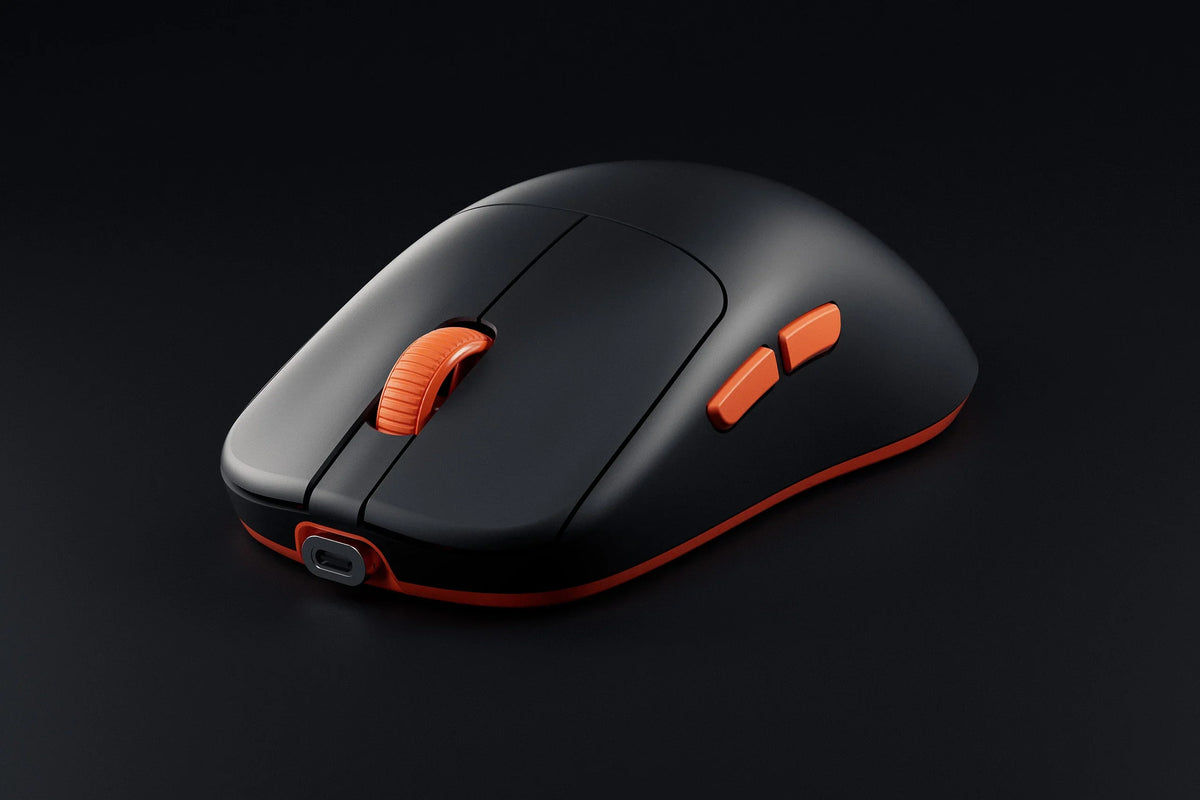 QwertyKey Falcon Black 8K vezeték nélküli gamer egér, 30 000 DPI, háromféle csatlakozás, Bluetooth, PixArt 3950