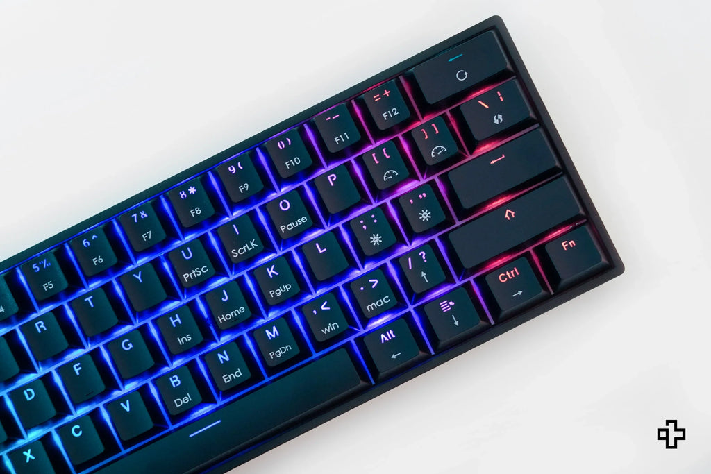 QwertyKey H61 Split Black – mechanikus gamer billentyűzet, hot-swap, Full RGB
