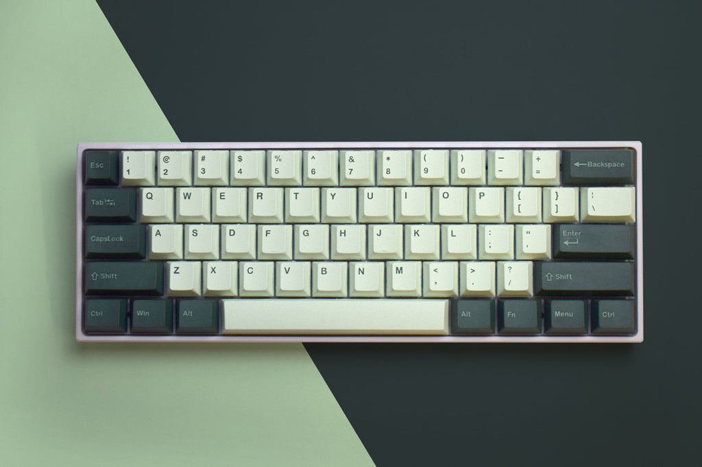 QWERTY Olive Cherry profilú PBT double-shot keycap szett