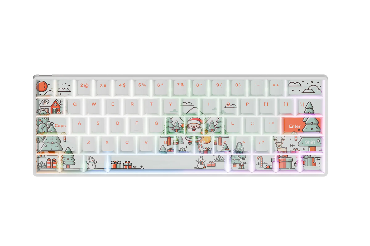 QwertyKey Santa – karácsonyi mechanikus gamer billentyűzet, hot-swap