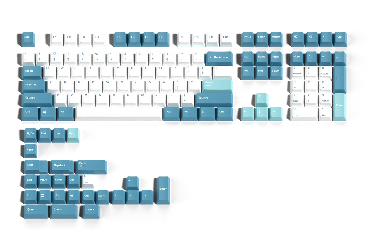 QwertyKey Iceberg PBT double-shot OEM profilú keycap szett