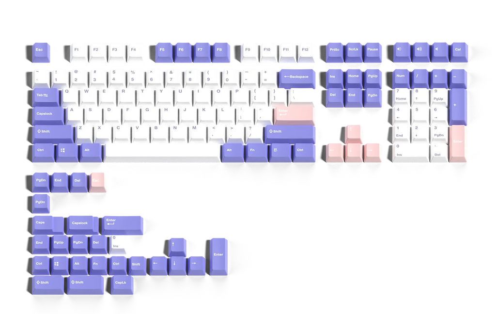 QwertyKey Violet PBT double-shot OEM profilú keycap szett