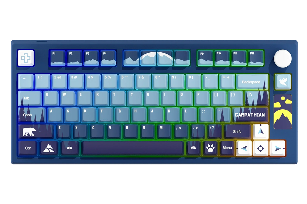 QwertyKey75 Carpathian – vezeték nélküli mechanikus gamer billentyűzet, hot-swap, Full RGB, QMK/VIA, gasket mount