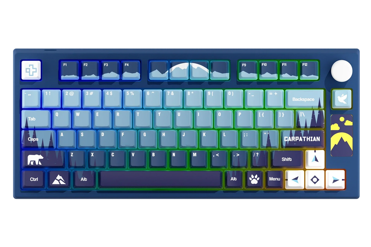 QwertyKey75 Carpathian – vezeték nélküli mechanikus gamer billentyűzet, hot-swap, Full RGB, QMK/VIA, gasket mount