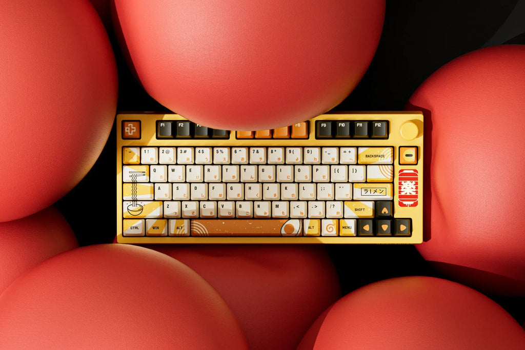 QwertyKey75 Ramen – vezeték nélküli mechanikus gamer billentyűzet, hot-swap, Full RGB, gasket mount