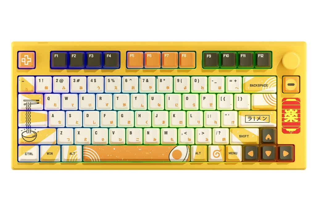 QwertyKey75 Ramen – vezeték nélküli mechanikus gamer billentyűzet, hot-swap, Full RGB, gasket mount
