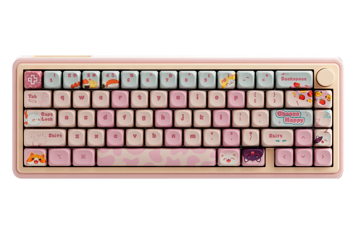 QwertyKey65 Pro Bliss – vezeték nélküli mechanikus gamer billentyűzet, hot-swap, Full RGB, VIA