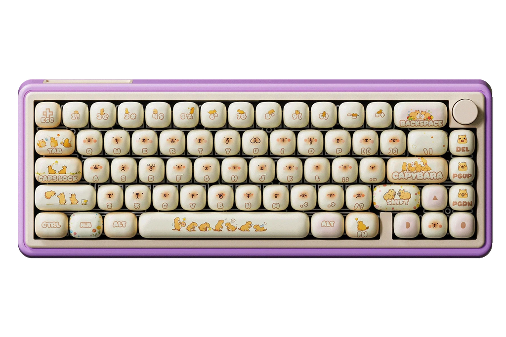 QwertyKey65 Pro Capybara Limited Edition – vezeték nélküli mechanikus gamer billentyűzet, hot-swap, Full RGB, VIA