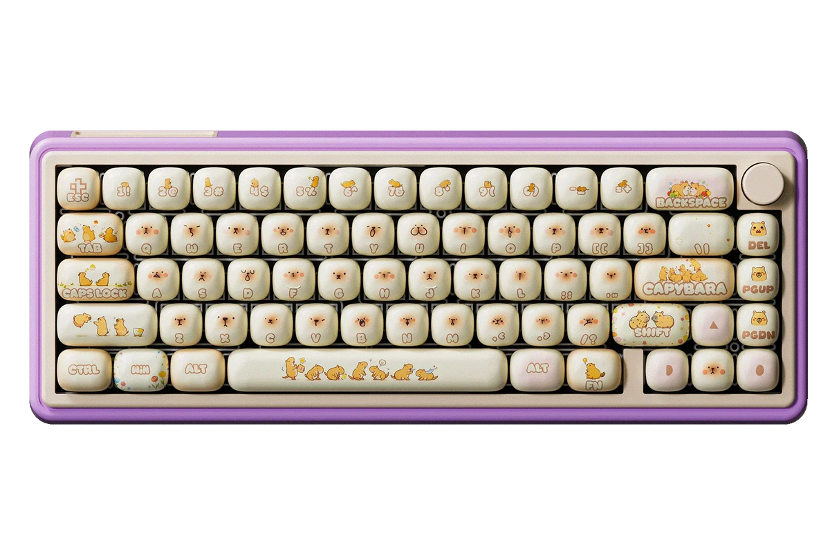 QwertyKey65 Pro Capybara Limited Edition – vezeték nélküli mechanikus gamer billentyűzet, hot-swap, Full RGB, VIA