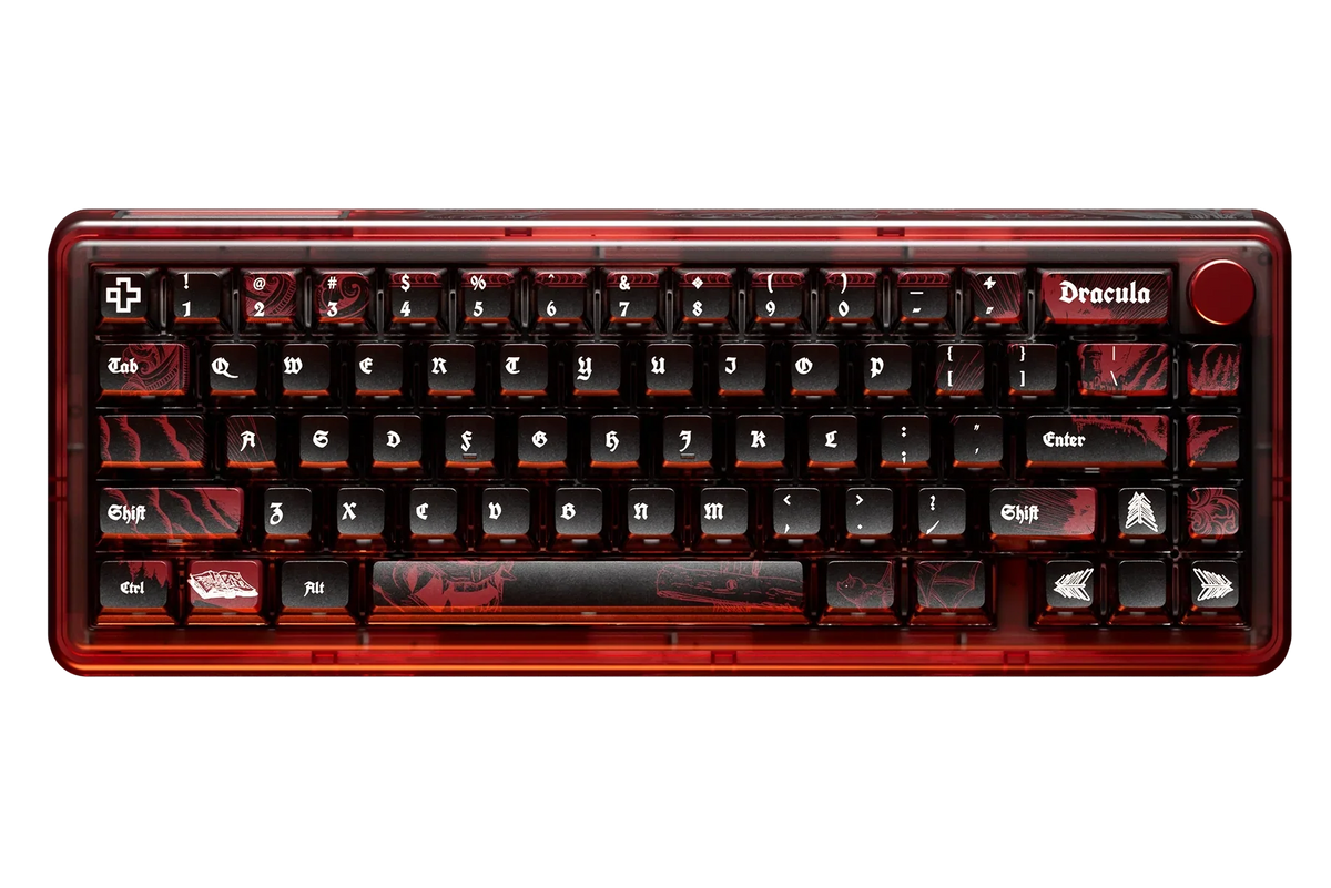 QwertyKey65 Pro Dracula – vezeték nélküli mechanikus gamer billentyűzet, hot-swap, Full RGB, VIA