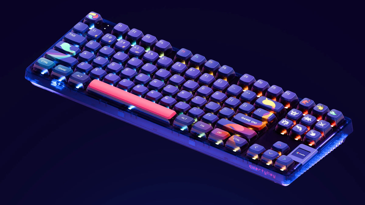QwertyKey80 x Eneba Limited Edition – vezeték nélküli mechanikus gamer billentyűzet kijelzővel, hot-swap, Full RGB, QMK/VIA, gasket mount
