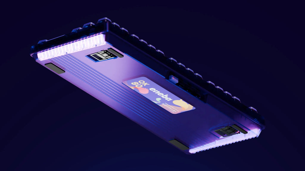 QwertyKey80 x Eneba Limited Edition – vezeték nélküli mechanikus gamer billentyűzet kijelzővel, hot-swap, Full RGB, QMK/VIA, gasket mount