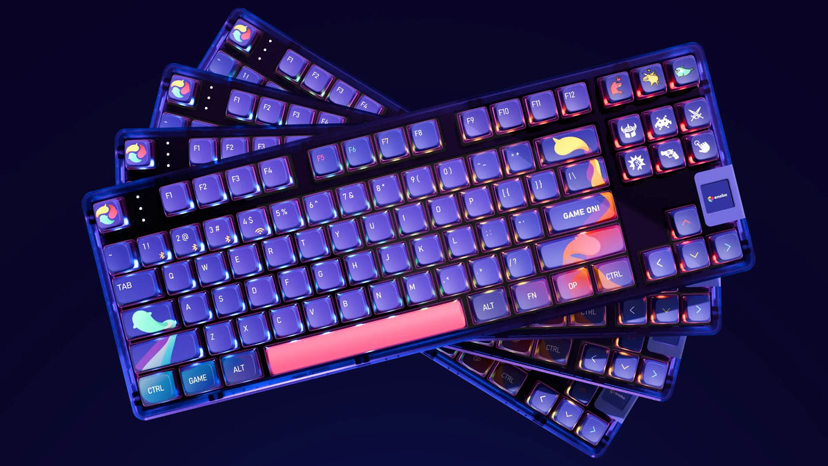 QwertyKey80 x Eneba Limited Edition – vezeték nélküli mechanikus gamer billentyűzet kijelzővel, hot-swap, Full RGB, QMK/VIA, gasket mount