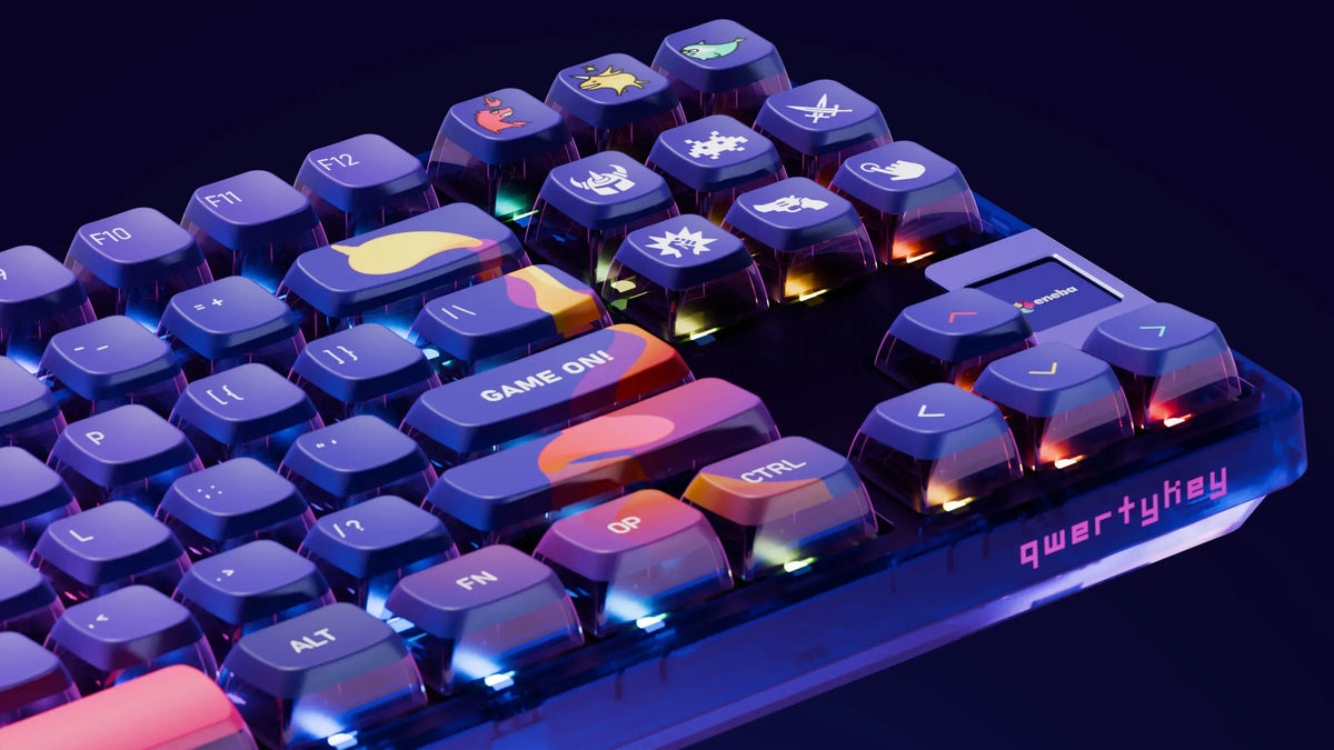 QwertyKey80 x Eneba Limited Edition – vezeték nélküli mechanikus gamer billentyűzet kijelzővel, hot-swap, Full RGB, QMK/VIA, gasket mount