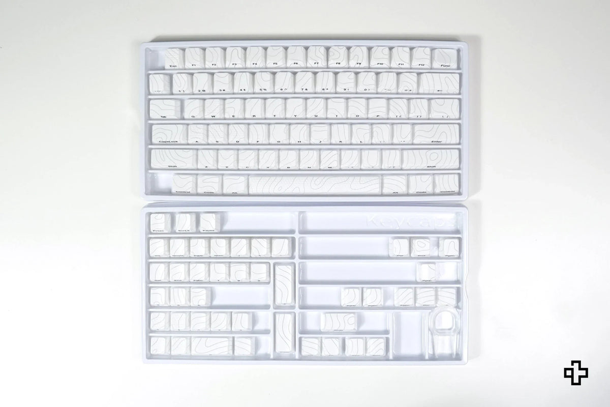 QwertyKey Topographic White IMD technológiás keycap szett