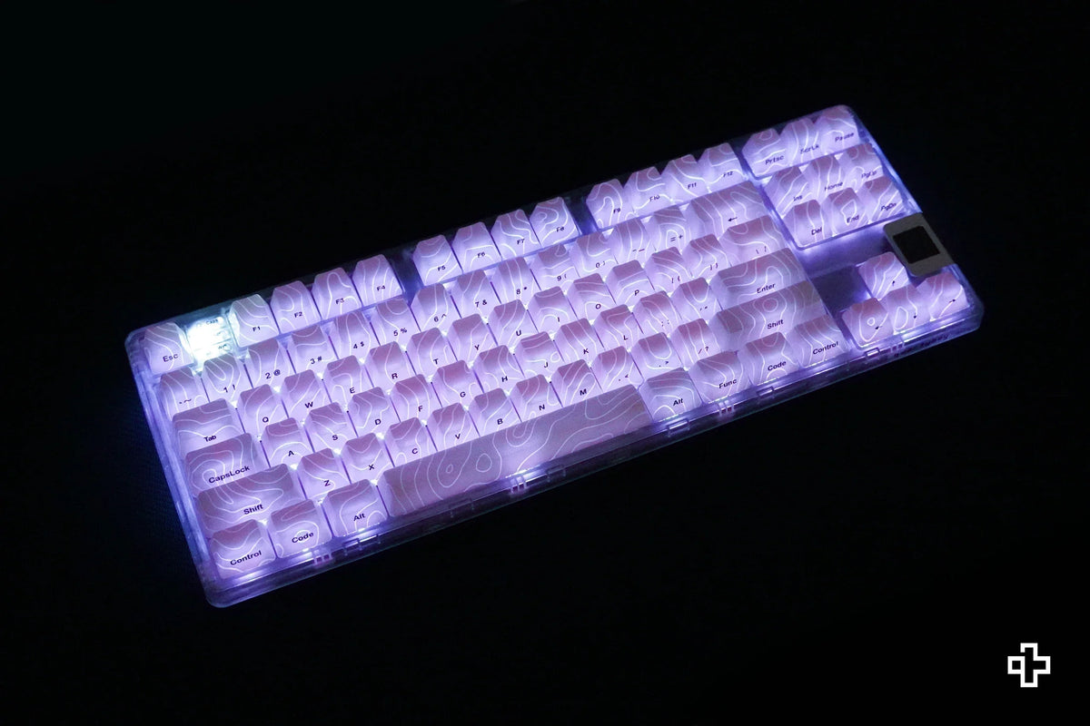 QwertyKey Topographic White IMD technológiás keycap szett