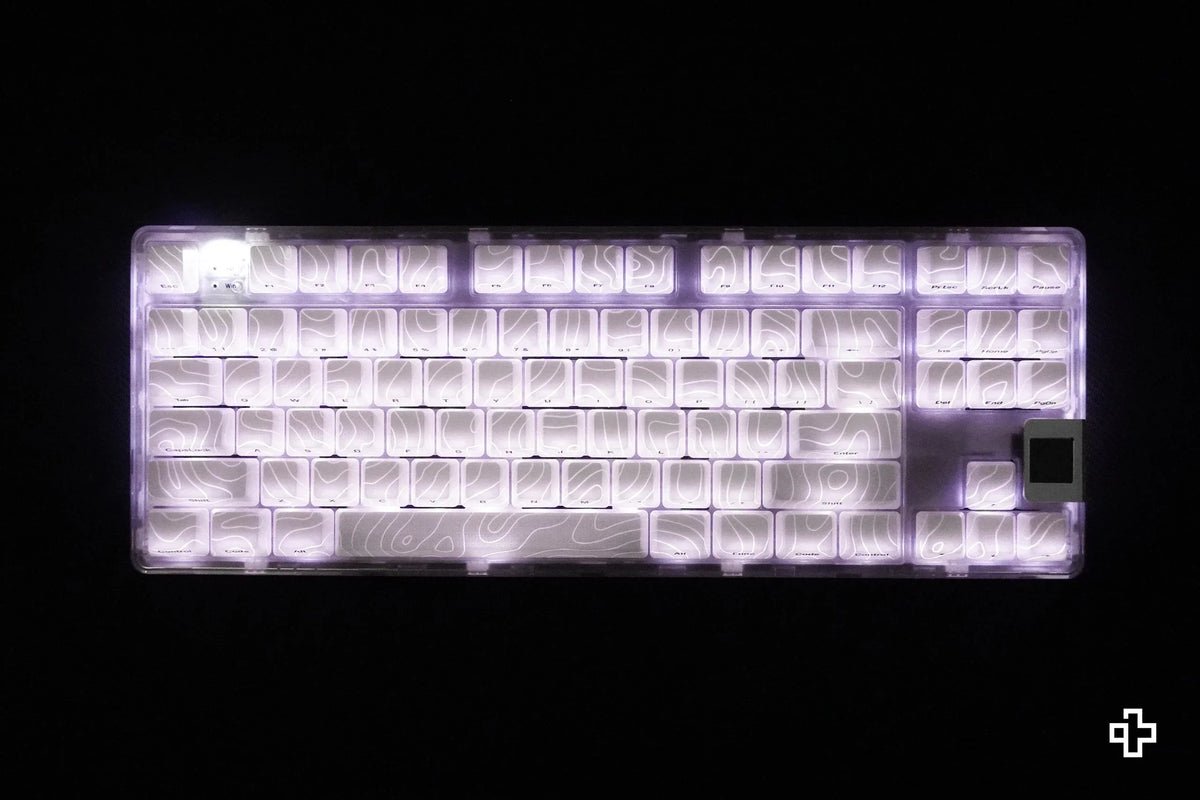 QwertyKey Topographic White IMD technológiás keycap szett