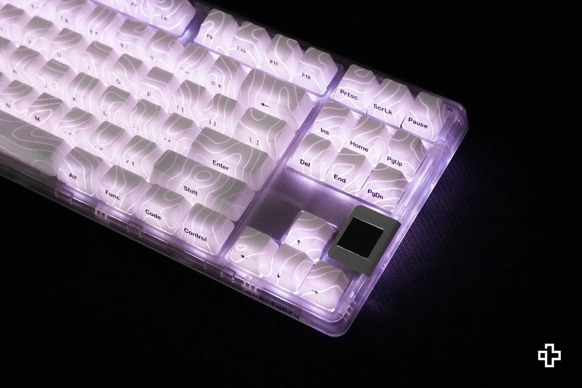 QwertyKey Topographic White IMD technológiás keycap szett