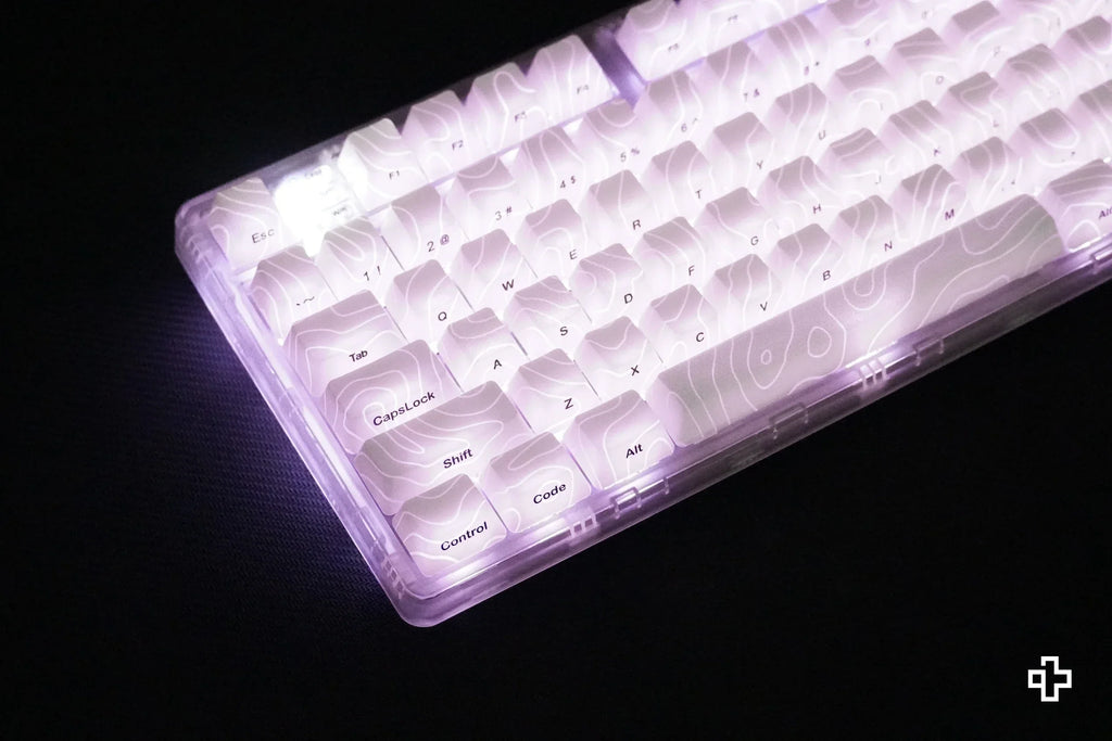 QwertyKey Topographic White IMD technológiás keycap szett
