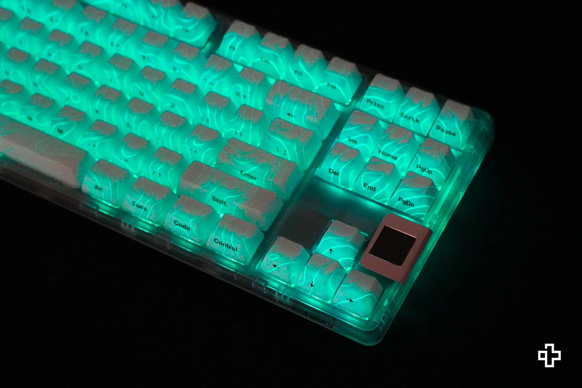 QwertyKey Topographic White IMD technológiás keycap szett