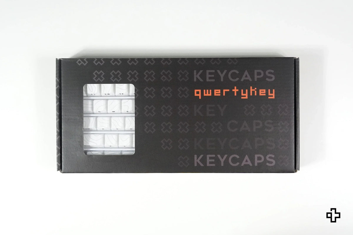 QwertyKey Topographic White IMD technológiás keycap szett