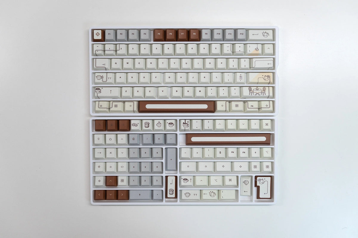 QwertyKey Coffee dye-sub keycap szett, Cherry profil