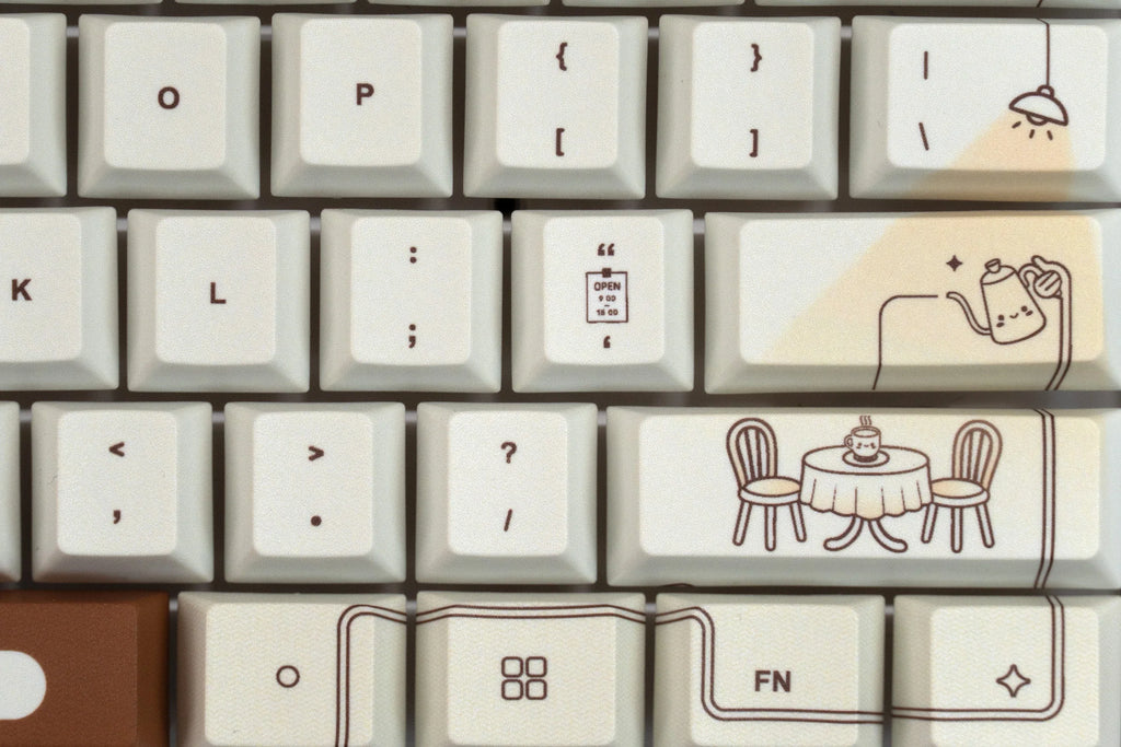 QwertyKey Coffee dye-sub keycap szett, Cherry profil