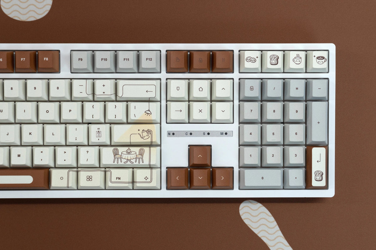 QwertyKey Coffee dye-sub keycap szett, Cherry profil