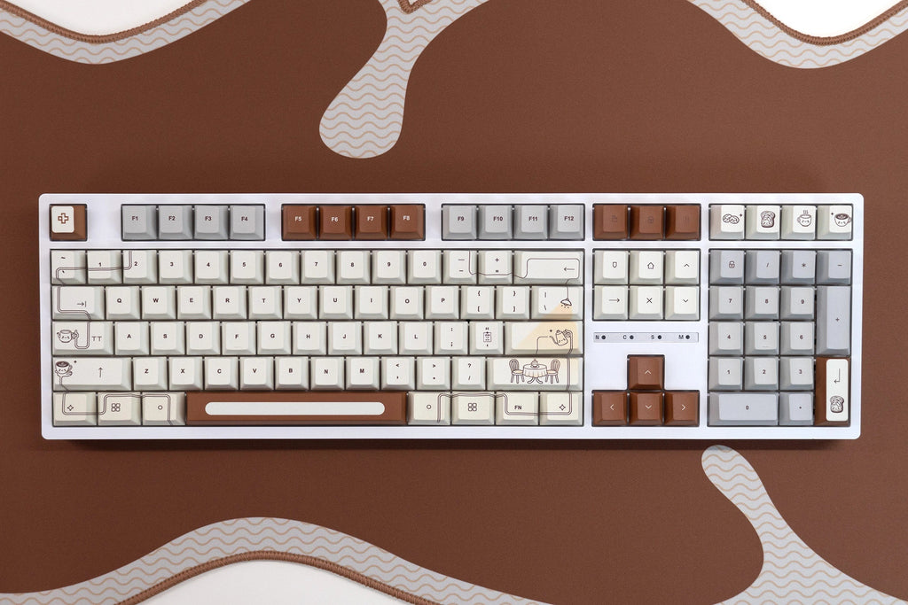 QwertyKey Coffee dye-sub keycap szett, Cherry profil