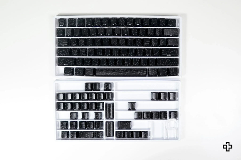 QwertyKey Topographic Black IMD technológiás keycap szett