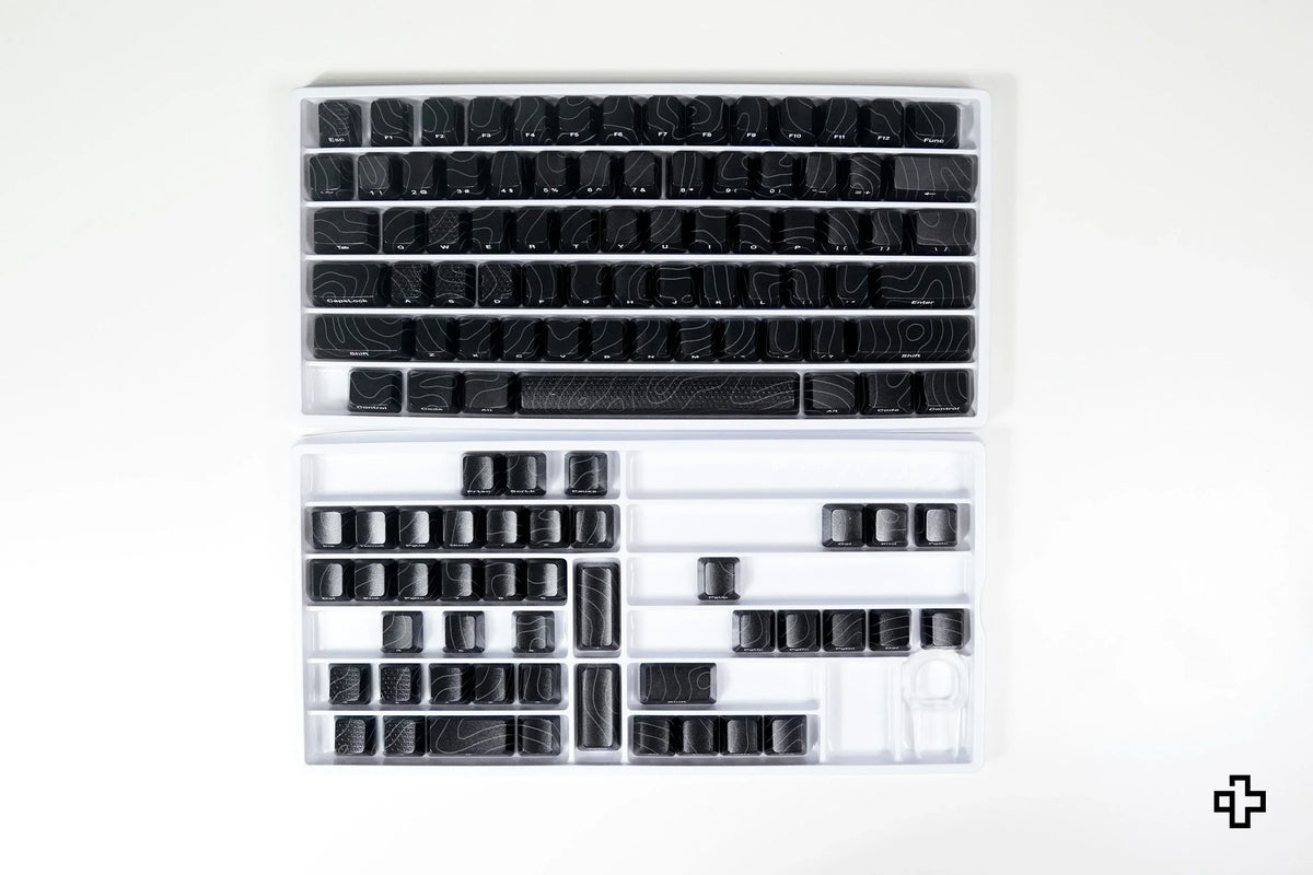 QwertyKey Topographic Black IMD technológiás keycap szett