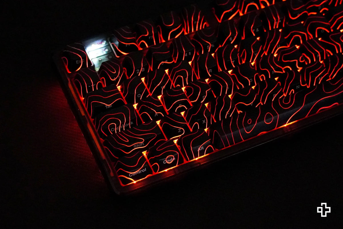 QwertyKey Topographic Black IMD technológiás keycap szett