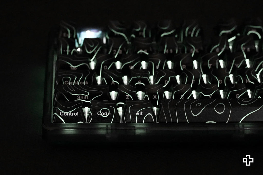 QwertyKey Topographic Black IMD technológiás keycap szett