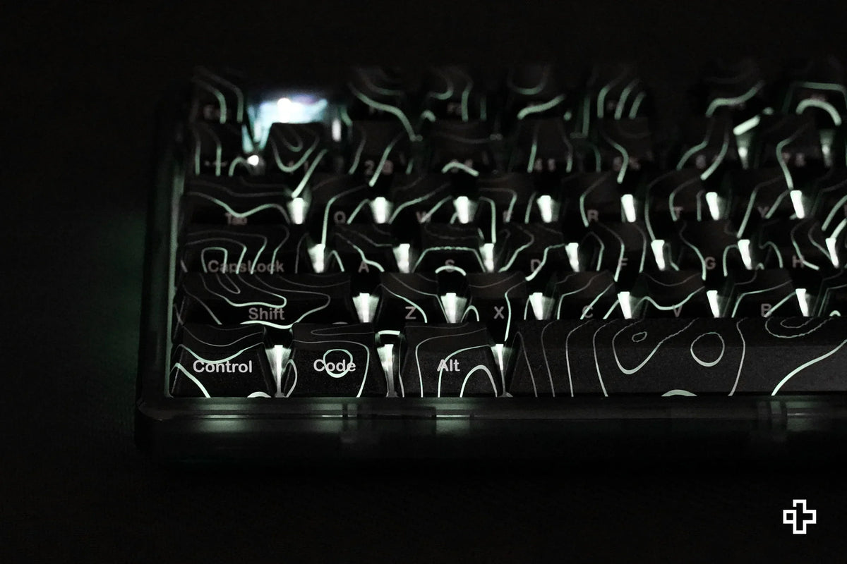 QwertyKey Topographic Black IMD technológiás keycap szett