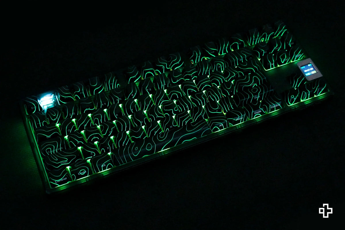 QwertyKey Topographic Black IMD technológiás keycap szett