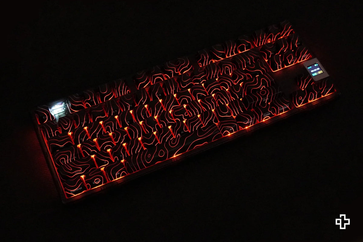 QwertyKey Topographic Black IMD technológiás keycap szett