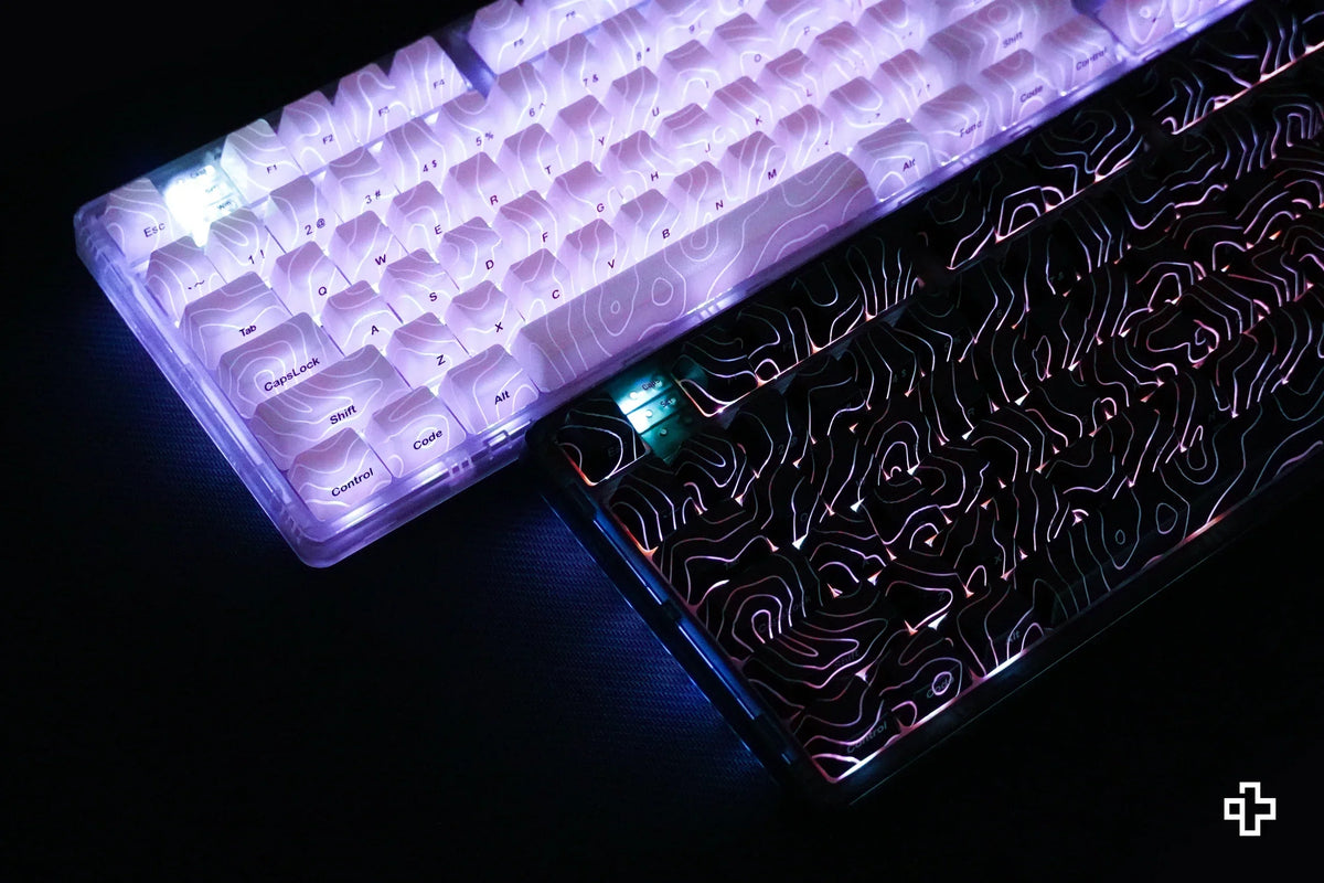 QwertyKey Topographic White IMD technológiás keycap szett