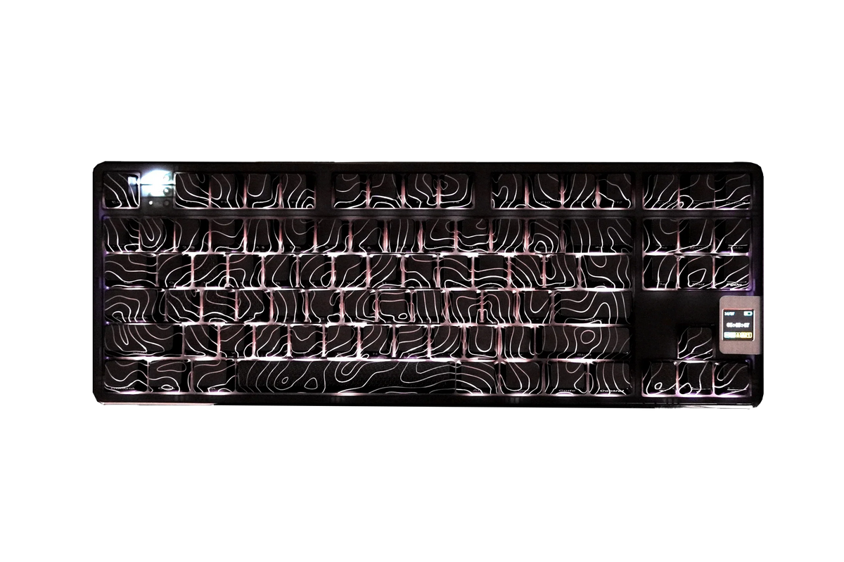 QwertyKey Topographic Black IMD technológiás keycap szett