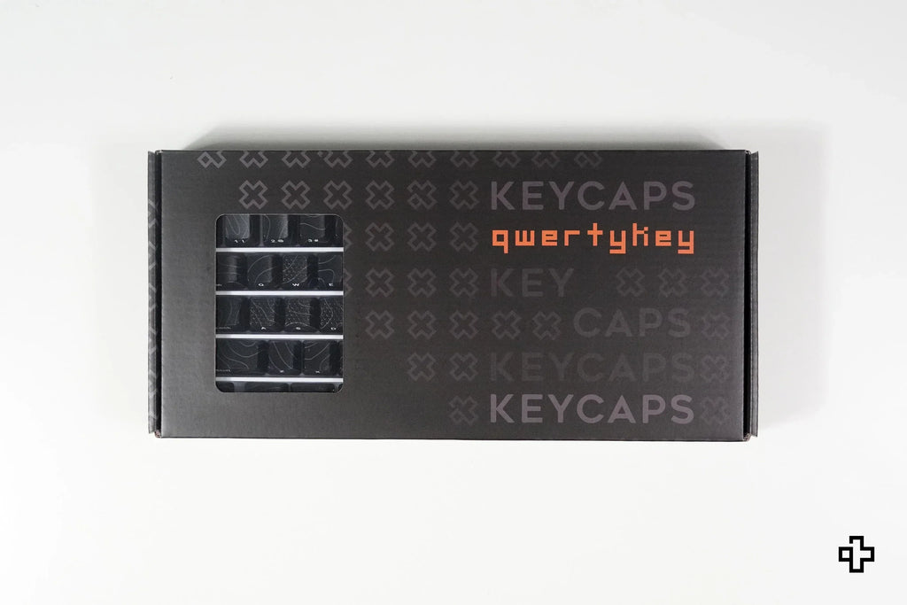 QwertyKey Topographic Black IMD technológiás keycap szett