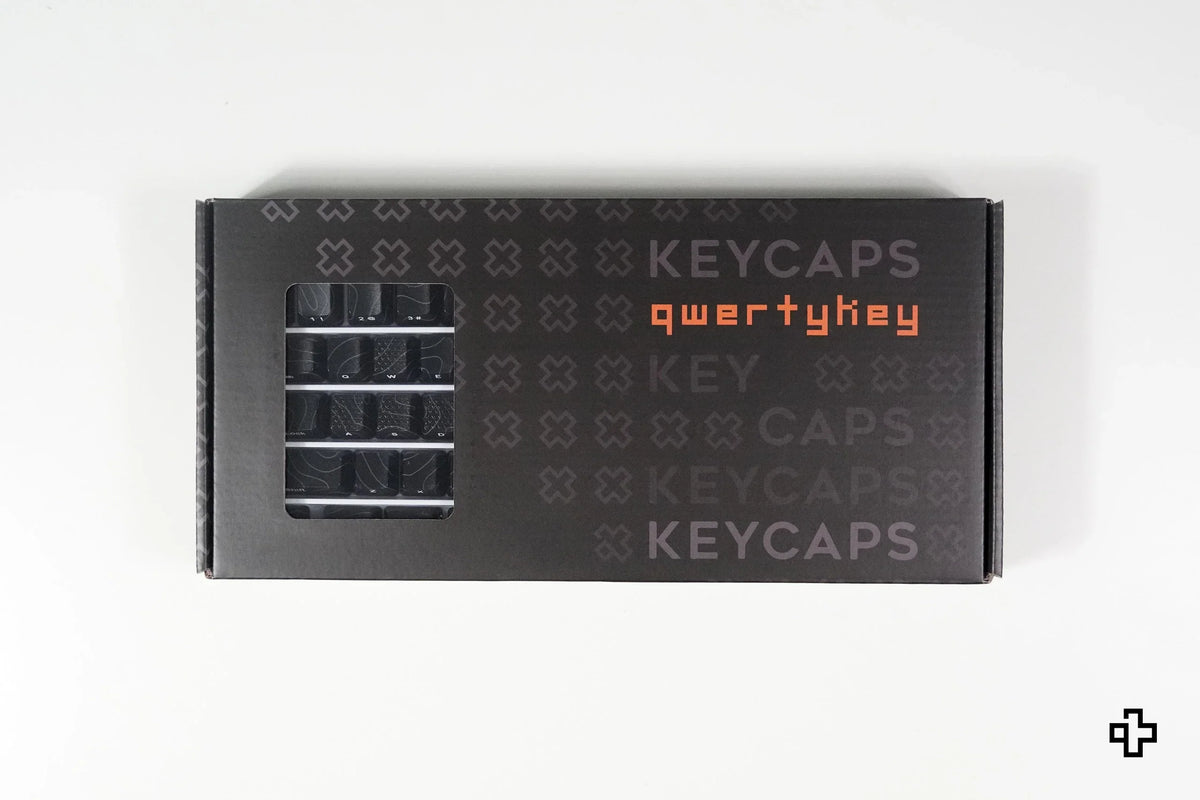 QwertyKey Topographic Black IMD technológiás keycap szett