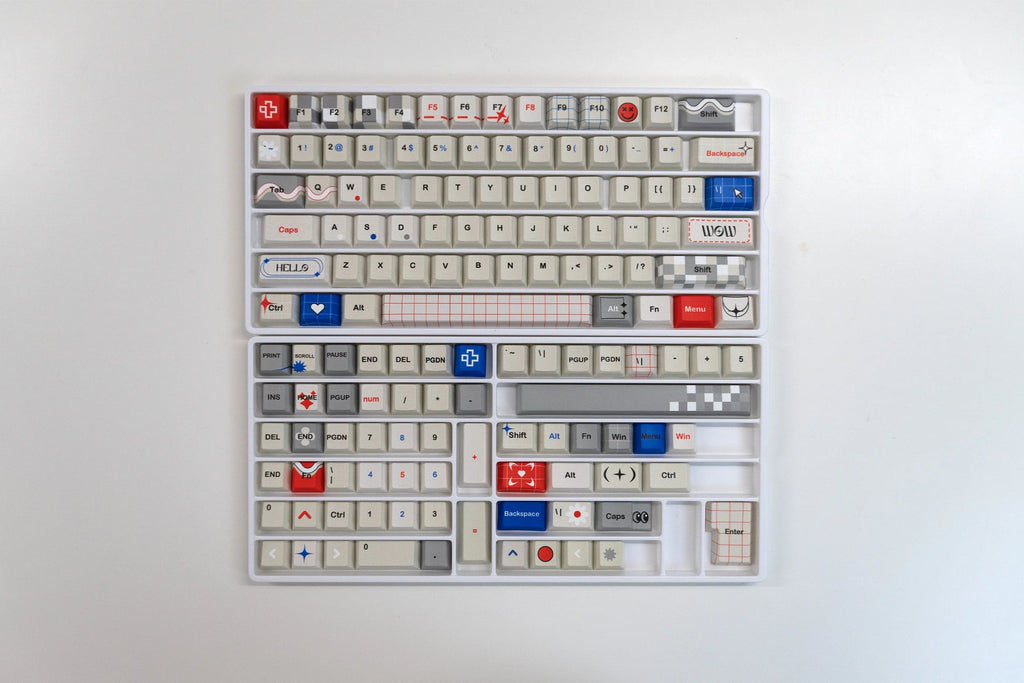 QwertyKey Retro dye-sub keycap szett, Cherry profil
