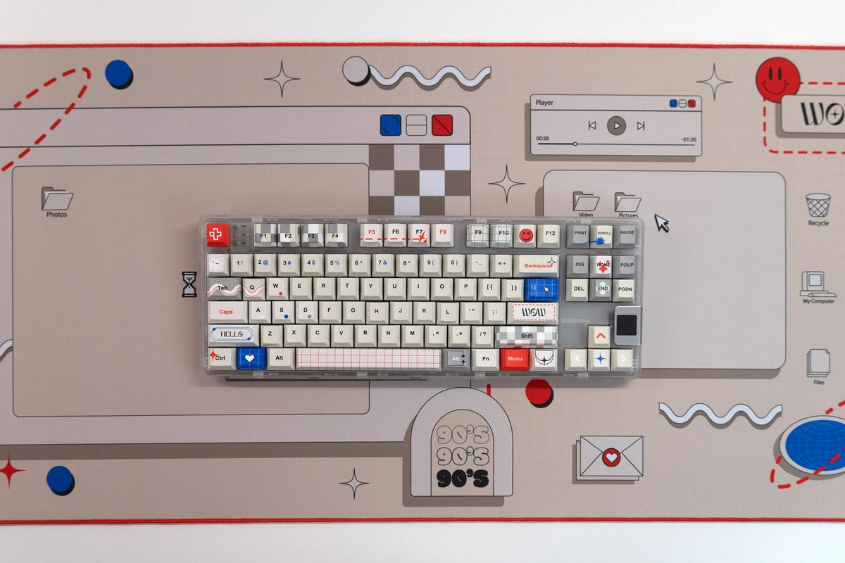 QwertyKey Retro dye-sub keycap szett, Cherry profil