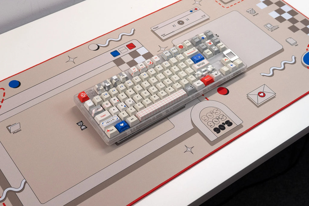 QwertyKey Retro dye-sub keycap szett, Cherry profil
