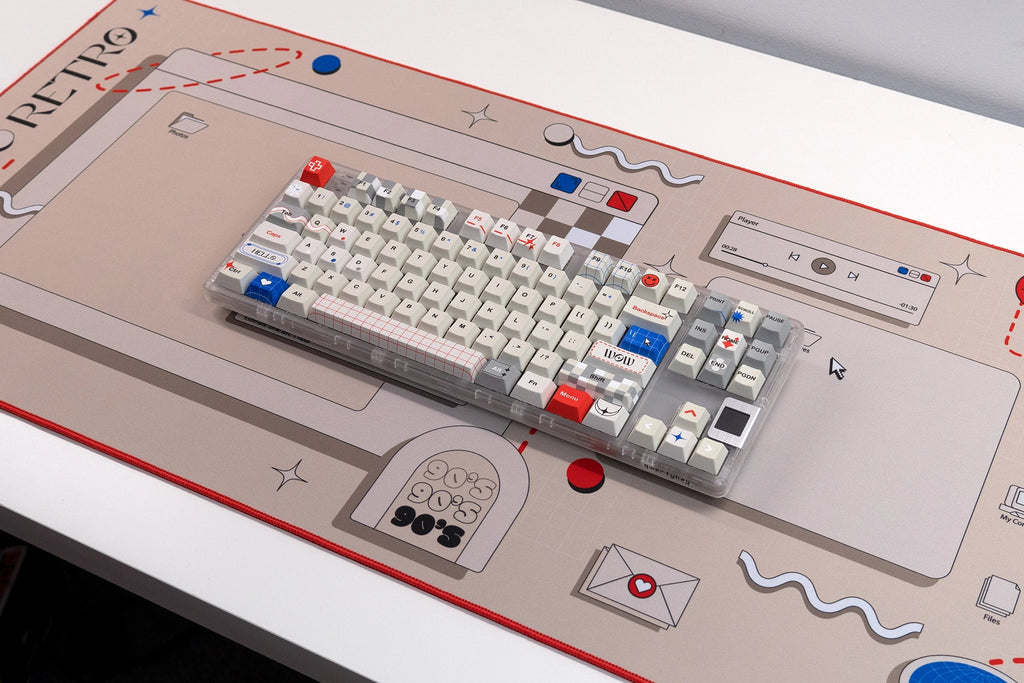 QwertyKey Retro dye-sub keycap szett, Cherry profil