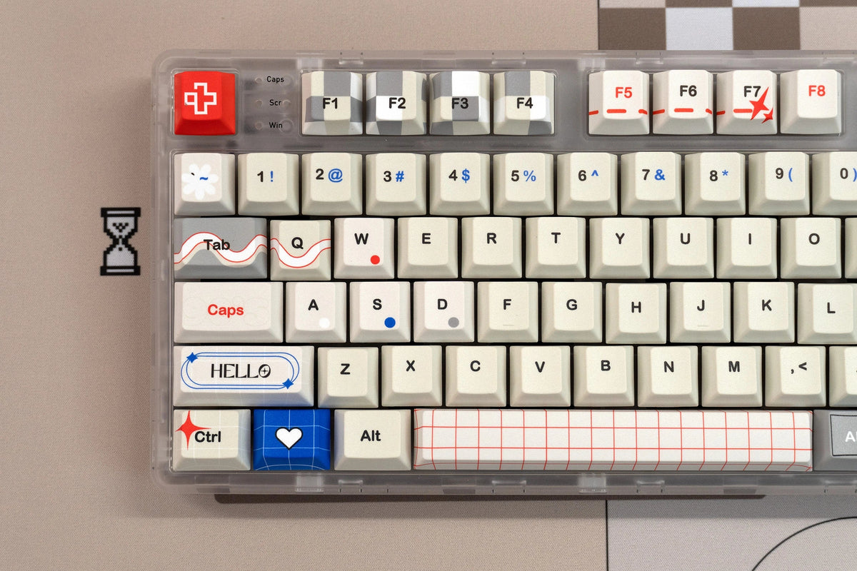 QwertyKey Retro dye-sub keycap szett, Cherry profil