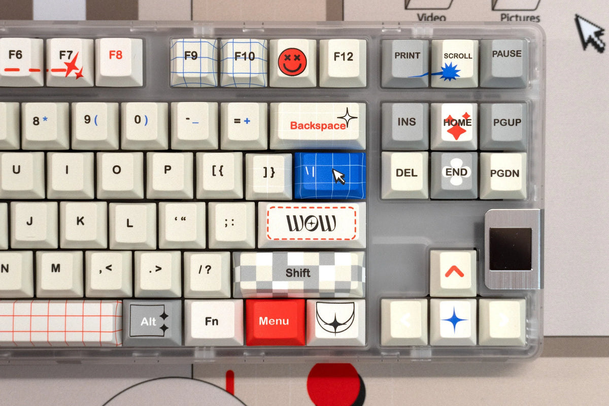 QwertyKey Retro dye-sub keycap szett, Cherry profil