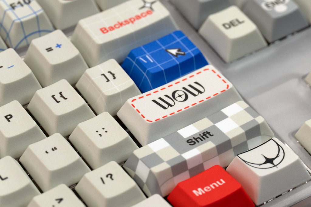 QwertyKey Retro dye-sub keycap szett, Cherry profil