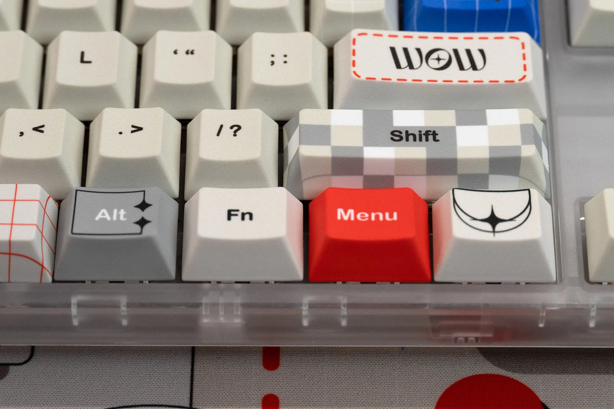 QwertyKey Retro dye-sub keycap szett, Cherry profil